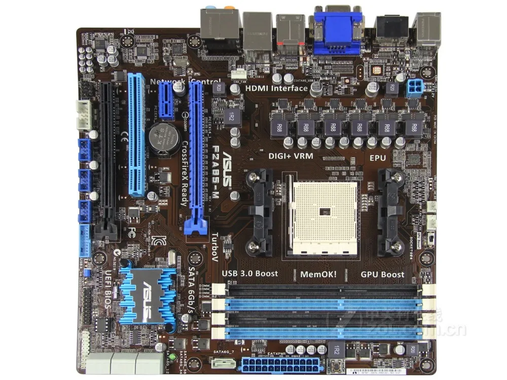 Оригинальный материнская плата для ASUS F2A85-M DDR3 разъем FM2 USB2.0 USB3.0 64 ГБ DVI, HDMI, VGA A85X Desktop motherborad Бесплатная доставка