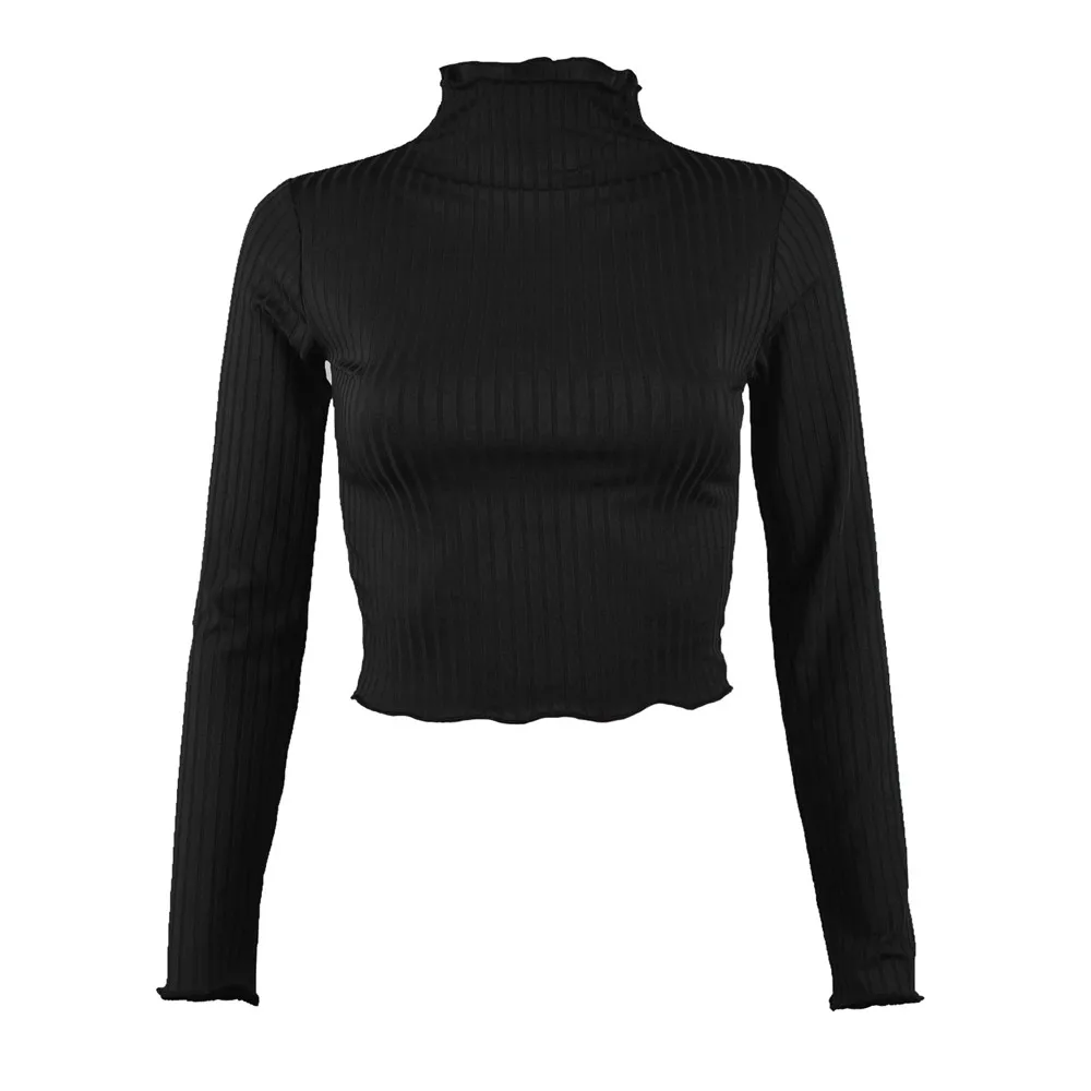 1. Women Casual Knit High Collar Shirt Long Sleeve 1. Women Casual Knit High Collar Shirt Long Sleeve