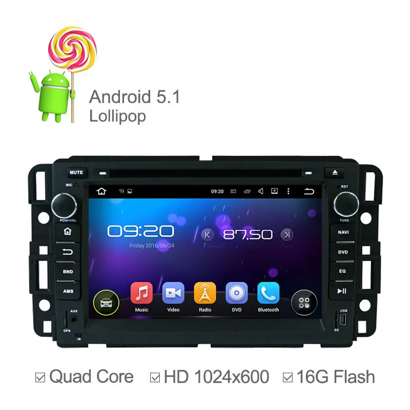 Android 5.1 Quad Core Car DVD Player for GMC Yukon Savana Sierra Tahoe