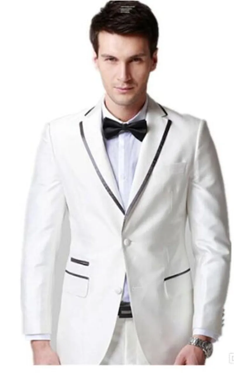 Элегантный белый мужской блейзер из 2 частей, костюм для свадьбы, приталенный, деловой, офисный, жених, вечерние костюмы, мужской костюм с брюками