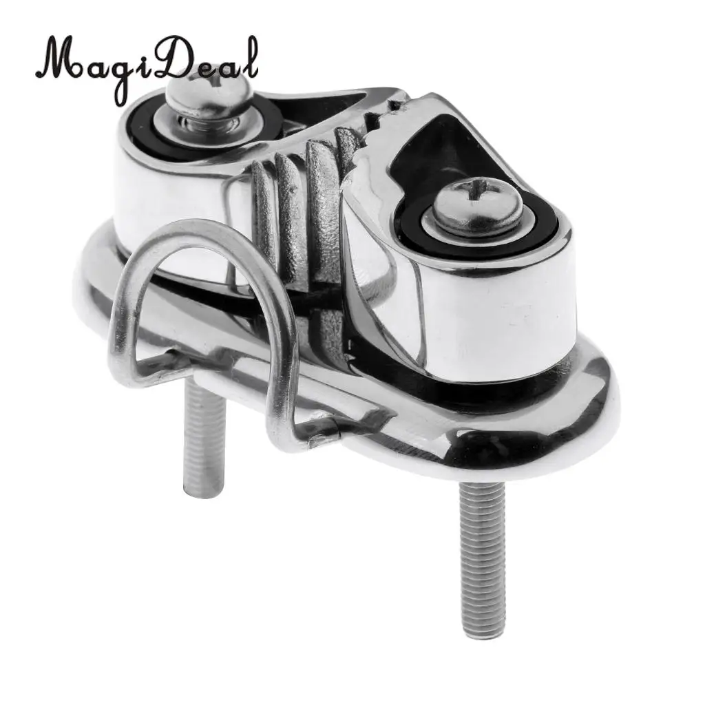 MagiDeal Professional Boat Cam Cleat With Wire Fairlead - 316 Stainless Steel for Marine Boat Kayak Canoe Dinghy Acce 65 x 34mm