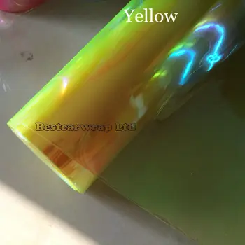 

1 Roll /Lots Fluorescent Yellow Chameleon headlights tint Car / Motorbike Headlight Rear Lamp Tinting Film size 0.3x10m
