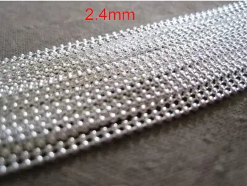 

Free Shipping -5 meter of Shiny Silver Small Ball Cable Chain,2.4mm,Shiny Silver Plated Brass,Necklace or Bracelet Chain