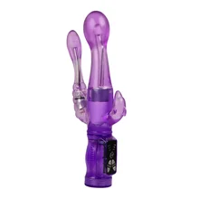 3 Function Vibrations 3 Frequency Rotating Vibrators Transparent Jelly Anal Pussy Dildo Bullet Vibrator Women G Spot Sex Product