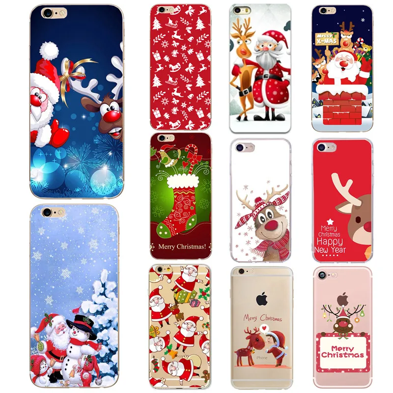 

Silicone Phone Cases For Iphone 7 Plus 6 6S 5 5S SE 8 Plus X XR XS Max Case Christmas TPU Case for Huawei P20 Lite P Smart CASES