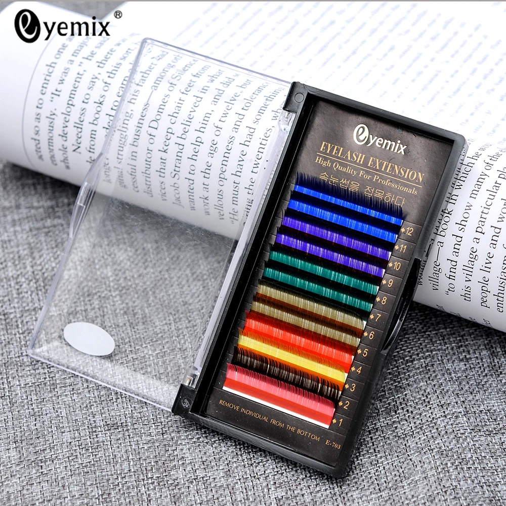 Eyemix Individual шелковые ресницы наращивание 8 цветов микс Blink накладные вечеринка