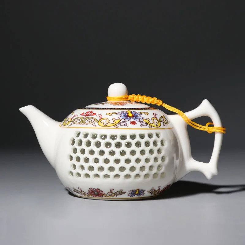 1 шт полый чайник керамический синий и белый фарфоровый чайник чай черный чай пуэр чайный набор кунг-фу 240 мл - Цвет: 7
