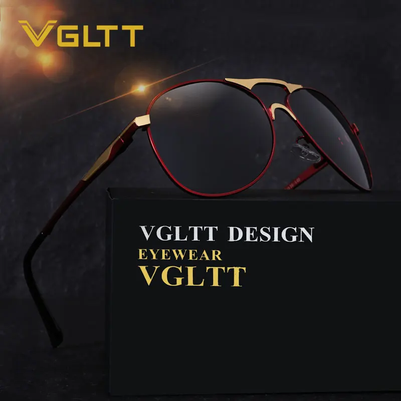 Vgltt поляризационные Высокое качество Мода Для мужчин Солнцезащитные очки для