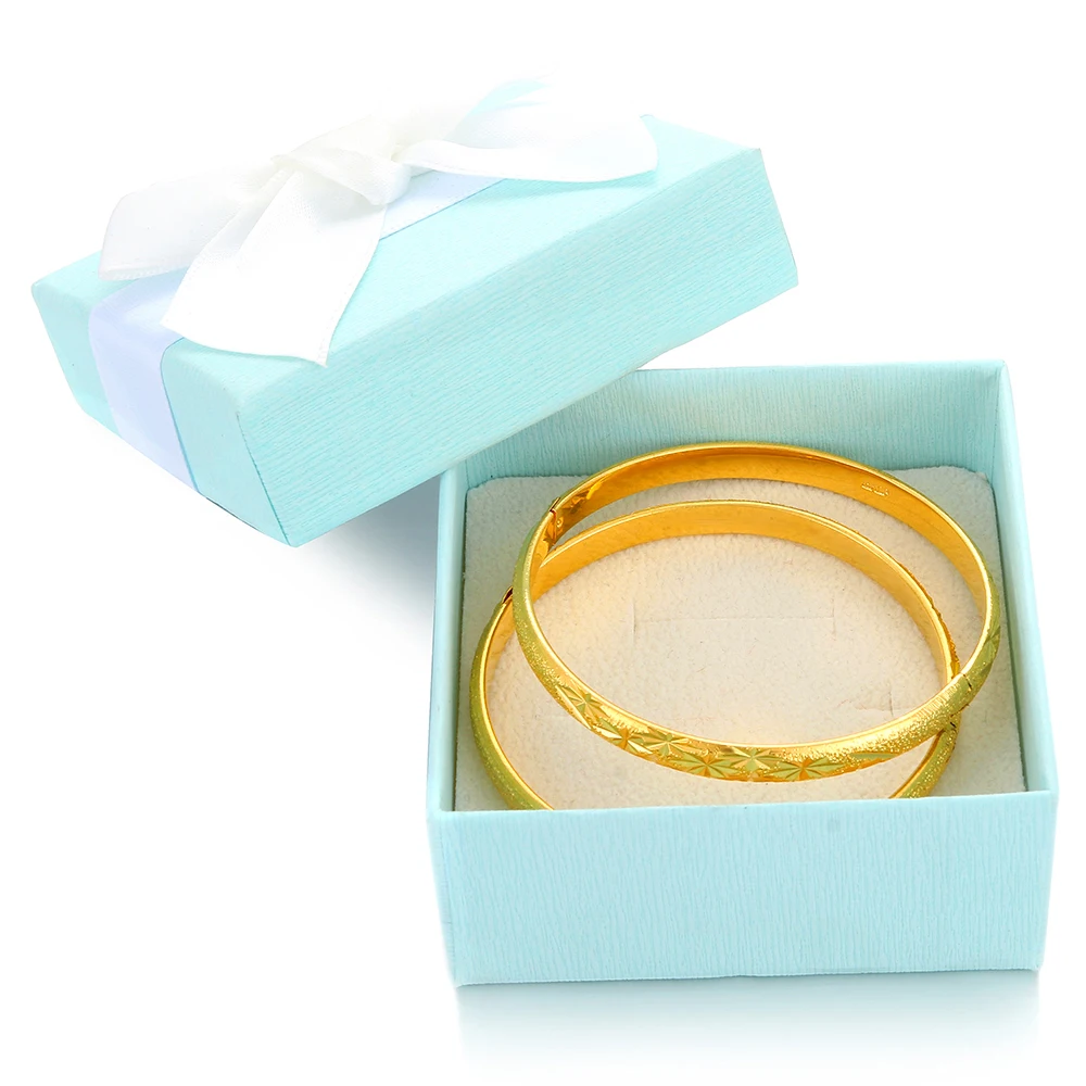 Ethlyn 2pcs/lot  Chinese Yellow Gold Color Openable Bracelets Bangles Girls Small Size birthday New Year Gifts  B153 4