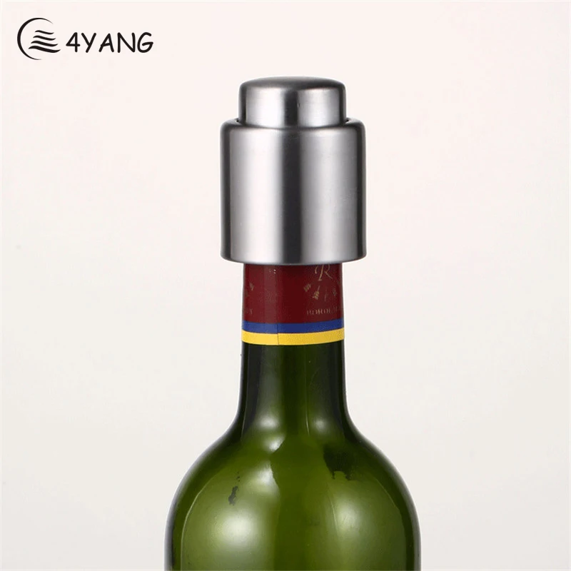 

4YANG Stainless Steel Wine Bottle Stopper Liquor Bottle Plug Sealer Champagne Bottle Cap Stopper 1PC 4.5cmx4cm Cocktail Shaker