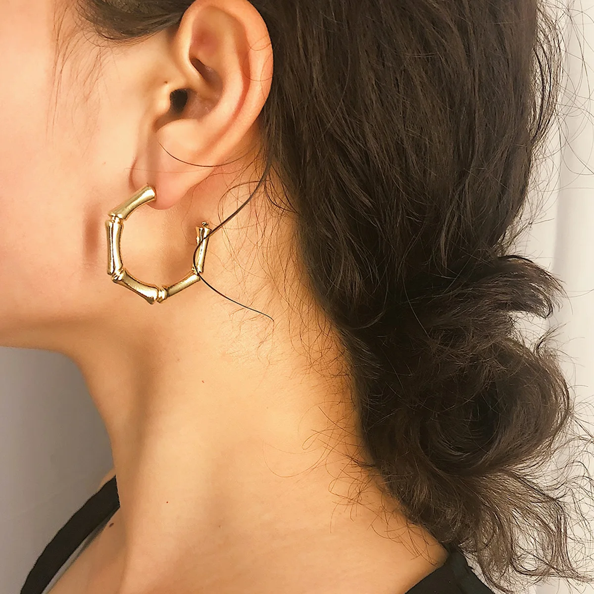 

KingDeng Earrings for Women Earring Fashion Simple Personality Geometric Zinc Alloy Hyperbole Creative Punk Street Beat Silver