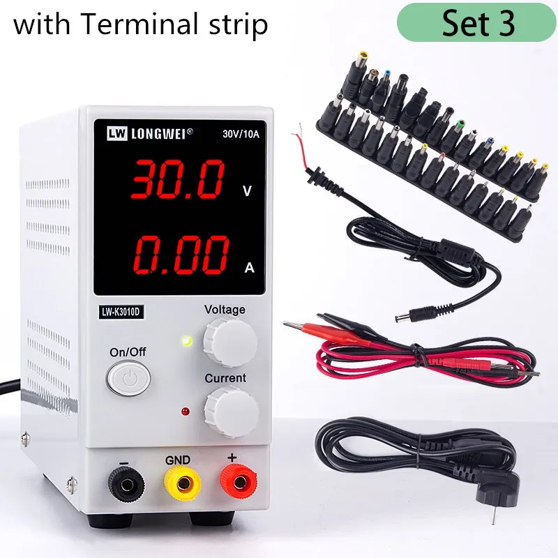 

30V 10A LED Display Adjustable Switching Regulator DC Power Supply LW-K3010D Laptop Repair Rework 110v - 220v With Silicone Test