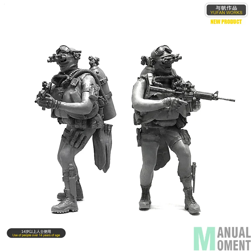 

Miniature 1/35 US Navy Seal Commando Water Ghost Frogman Individual Soldier Resin Model Figure Kit LOO-06