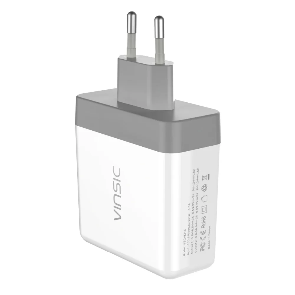 Vinsic 36W Quick Charge 3 0 Dual USB QC3.0 настенное зарядное устройство для iPhone iPad Samsung Galaxy S7/S6/Edge Mi5