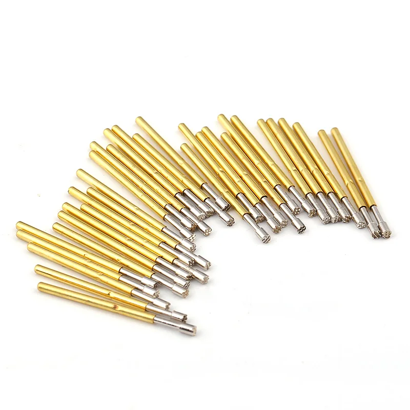 100Pcs P160-H2 Nickel Plated Springs Test Probe Brass Tube Outer Diameter 1.36mm Total Length 24.5mm Electronic Test Probe Tool