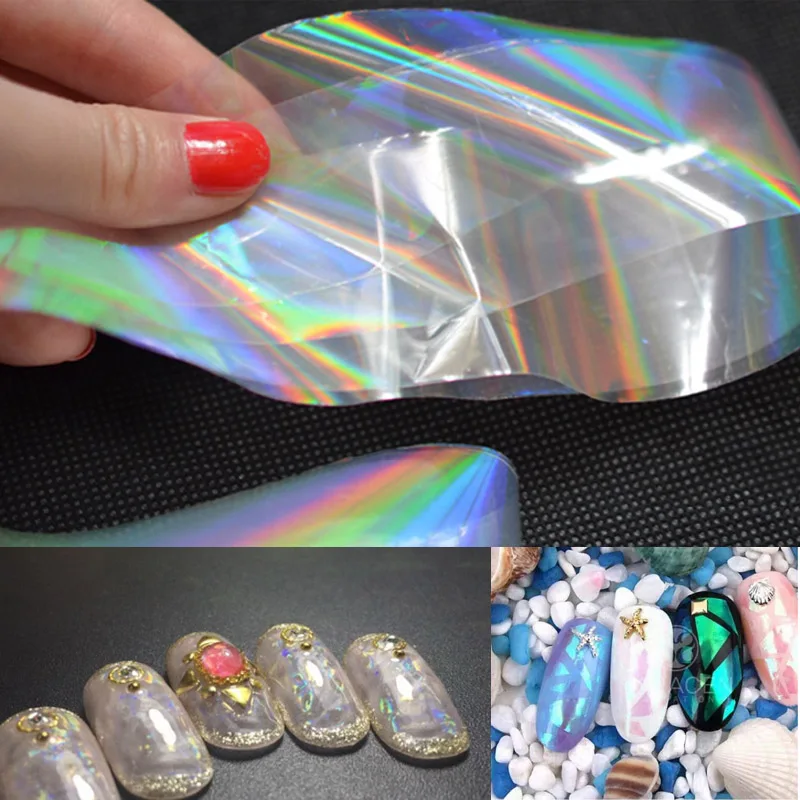

Transparent Nail Art Foils 4cmX100cm Starry Sky Glitter Nail Transfer Sticker Paper Manicure Nail Tools