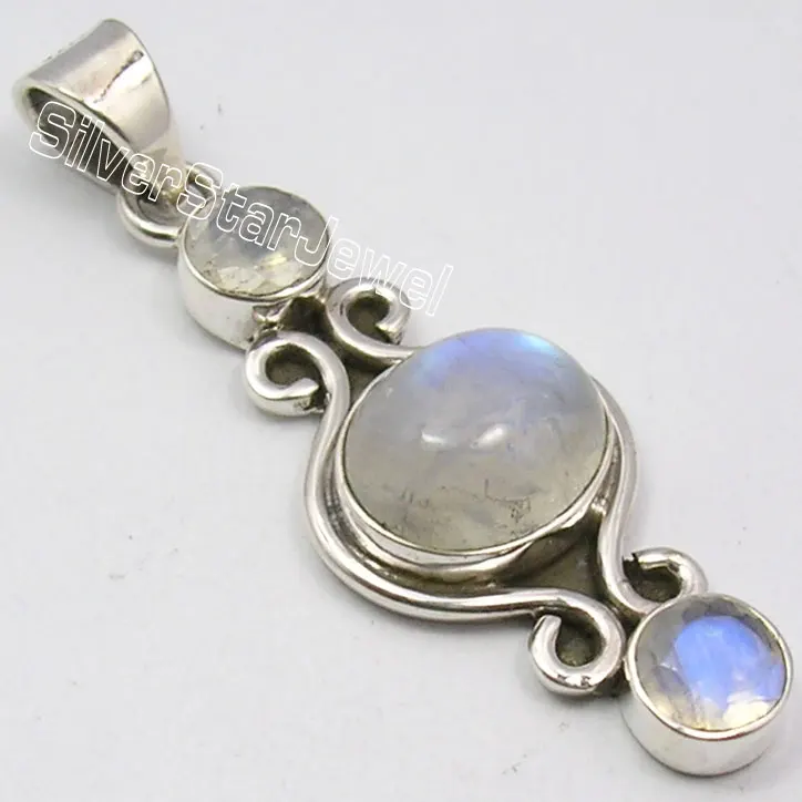 

Muiltiple Choices Chanti International PURE Silver Rare LABRADORITE 3 Gem BESTSELLER Pendant 4.4 CM NEW ITEM Variation