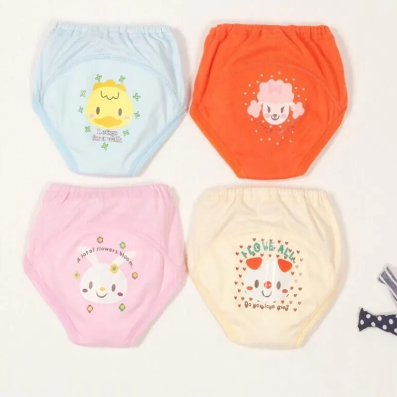 

Free Shiping 4pc/lot Baby Girls Training Pants Baby Toddler 4 Layers Waterproof Learning Pants Reusable Size 100 Suit 12-14kg