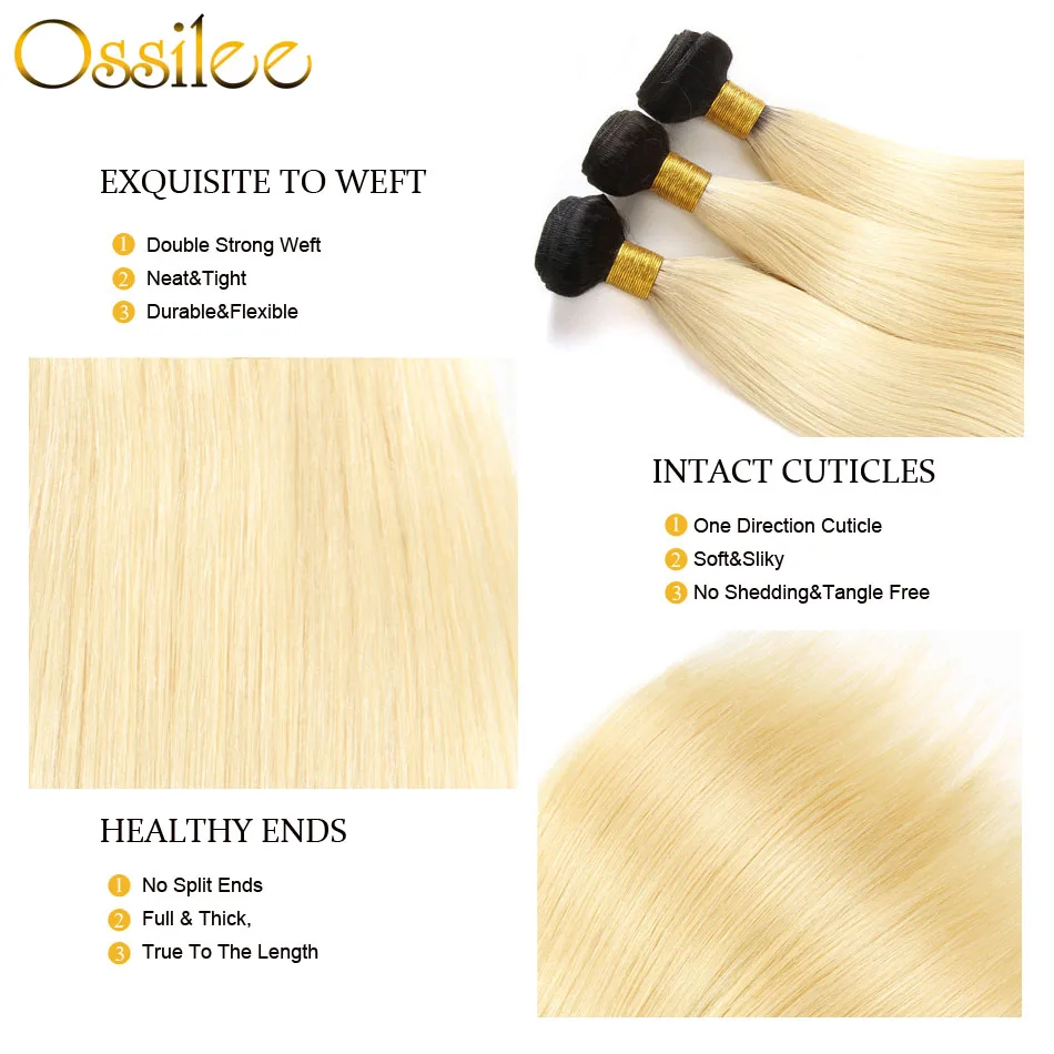 Ossilee Blonde Bundles with Closure 1b/613 Straight Hair Bundles with Closure Peruvian Hair Bundles with Closure Non Remy Hair Ossilee Blonde Bundles with Closure 1b/613 Straight Hair Bundles with Closure Peruvian Hair Bundles with Closure Non Remy Hair
