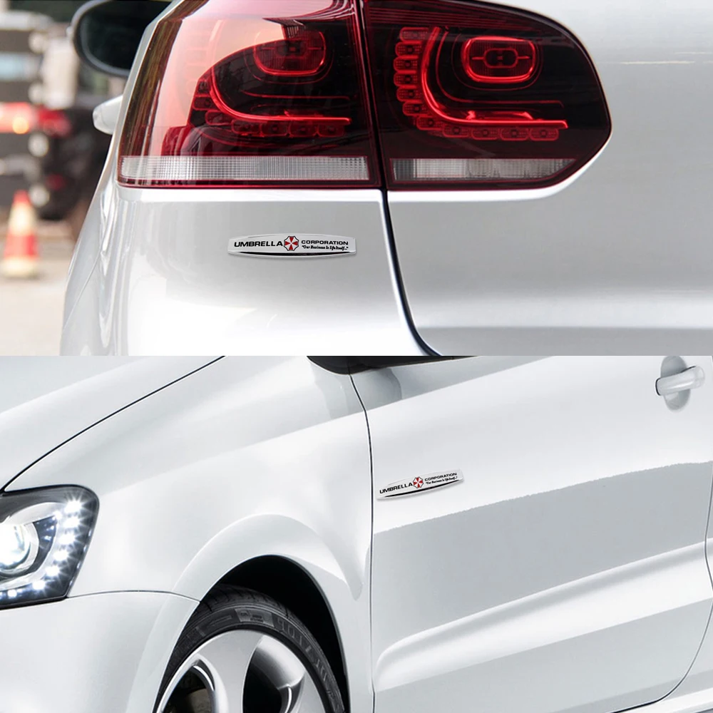 Car Side Door Sticker Metal Emblem Badge Decals For Umbrella Logo For Mercedes Benz Vw Passat B5 B6 Renault Peugeot 206 Bmw E36