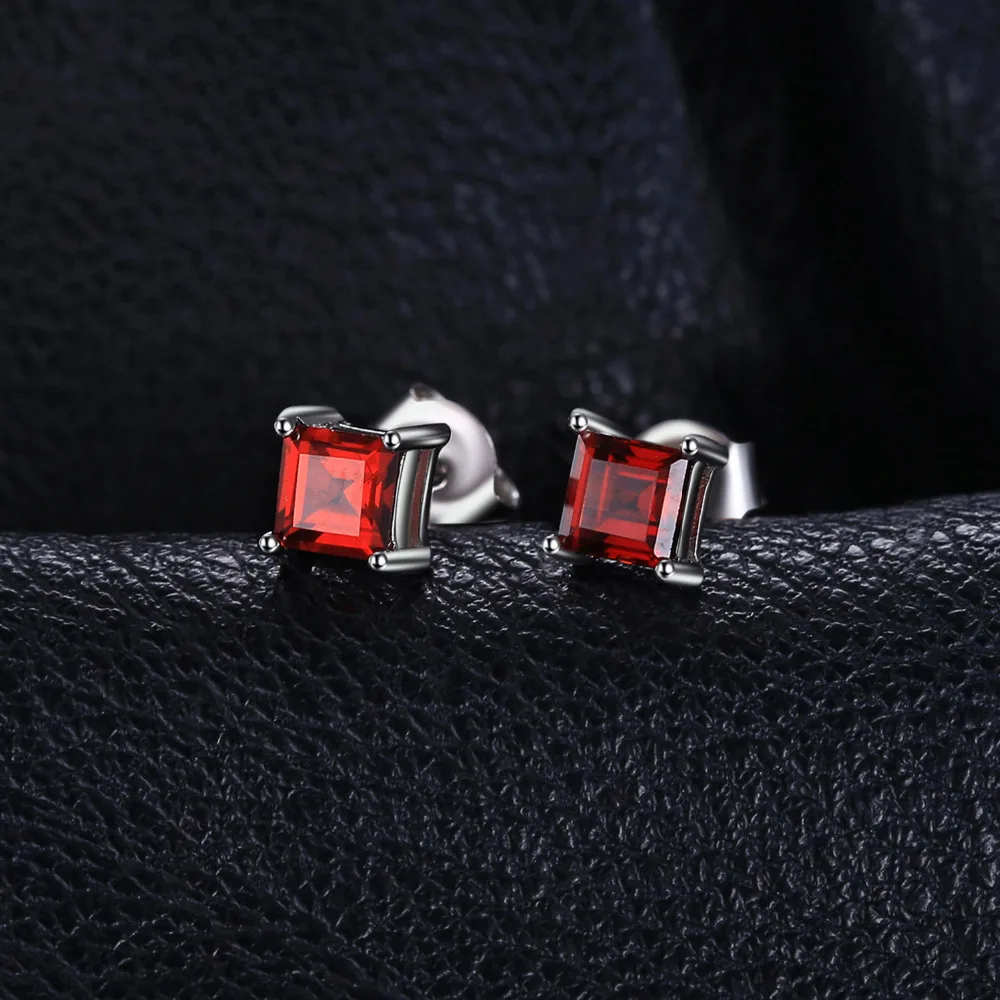 JewelryPalace квадратный 0.9ct Гранат 925 стерлингового серебра серьги стержня для Для