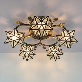 

Vintage Creative stars Warm Led ceiling lights plafond lamp for home living room lights ceiling light fixture Kitchen lamps