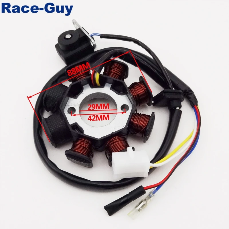 8 Катушек статора Магнето для GY6 49cc 50cc двигатель Sunl Roketa Vespa Jonway Znen Jmstar Kazuma китайский