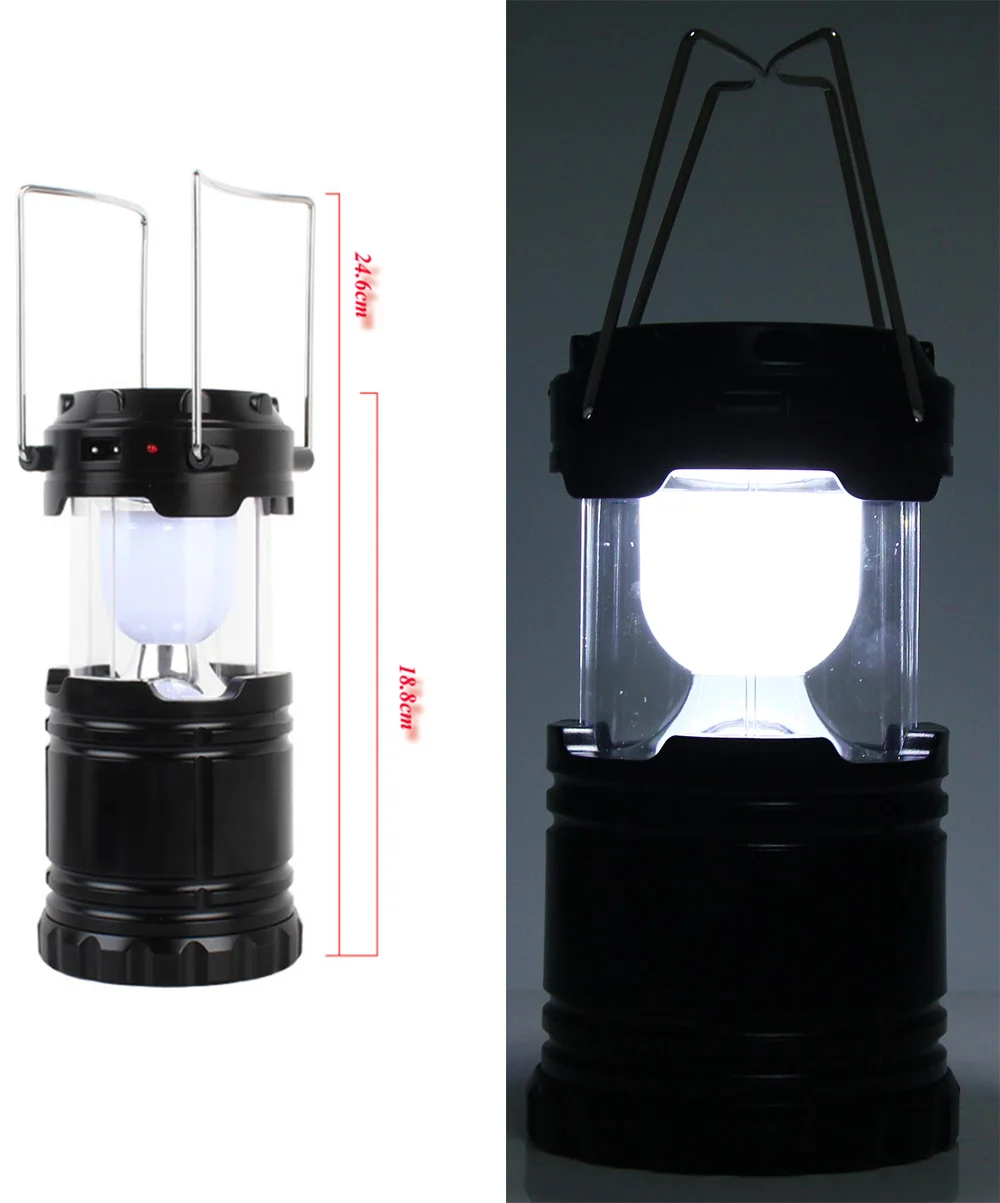 6 LED Hand Lamp Collapsible Solar Camping Lantern Tent Lights for Outdoor Lighting
