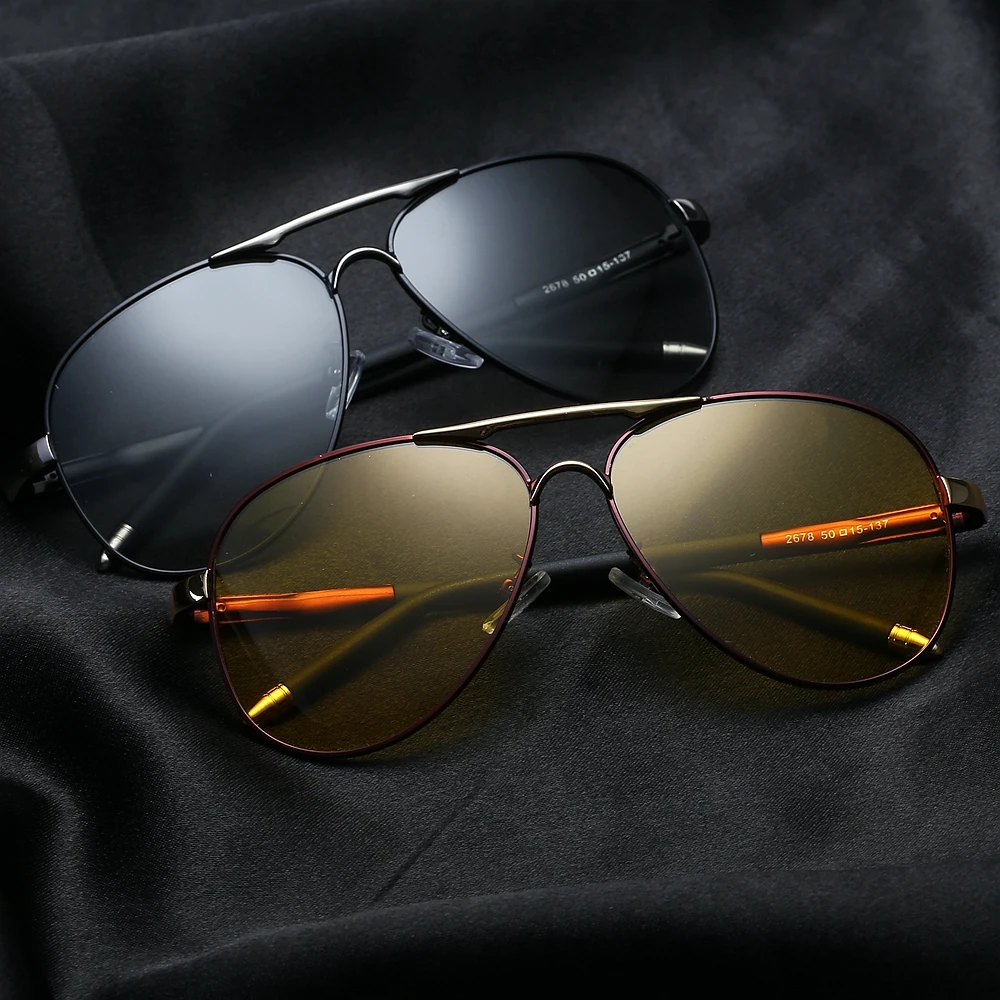 

2019 New Sunglasses Men Polarized Photochromic Grey Yellow Sunglasses Men Pilot Sunglasses Business Style Change Color Glasses