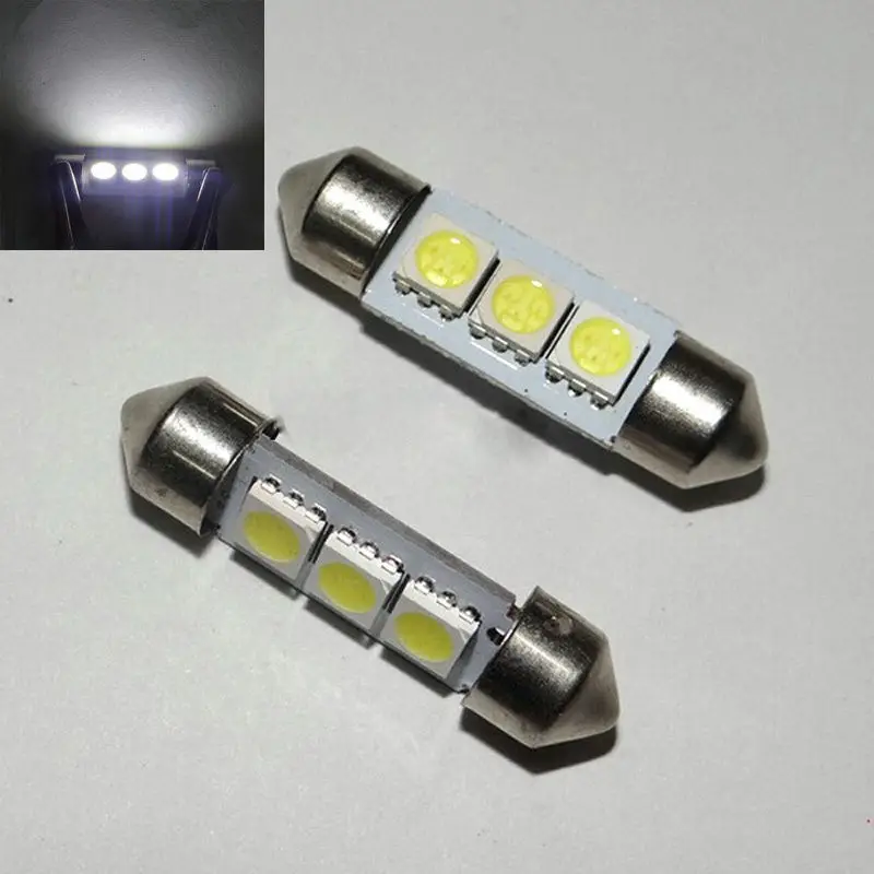 Useful 1pcs 12V 36mm 3SMD 5050 LED Car font b Interior b font Festoon White Light