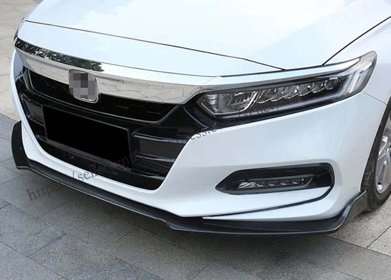 3 шт. для Honda Accord 2018 ABS углеродного волокна передний бампер губ Защитная крышка
