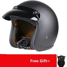 Nero opaco Moto D’epoca Casco Retro Moto Moto Scooter Estate Mezza Caschi Moto Casco S 55-56 centimetri a XXL
