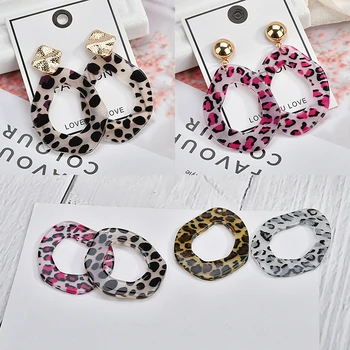 

Simple Leopard-print Acrylic Acetate Special-shaped Pendant DIY Handmade Earrings Material Accessories in Europe and America