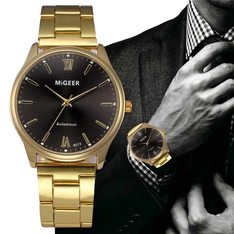 

New Brand Mens Watches Top Brand Luxury Stainless Steel Wristwatch Mens Gift Quartz Watch Discount Relogio Masculino #4J04#F