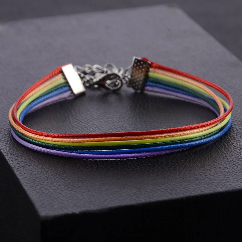

Simple style 7 chakra rainbow bracelet fashion men and women leather rope chain bracelet pulseras mujer bracelets for women