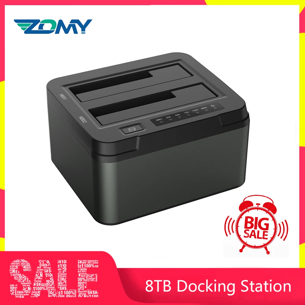 

Zomy black aluminium hdd enclosure 5Gbps ssd sata to usb 3.0 dock station 2.5 inches 8TB Docking station for sata hdd case clone