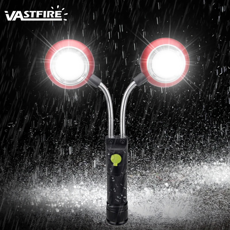 

Flexible Multi-Angle Rotating Work Light Ultra Bright Double Head Magnetic COB LED Inspection Flashlight Waterproof Table Lamp