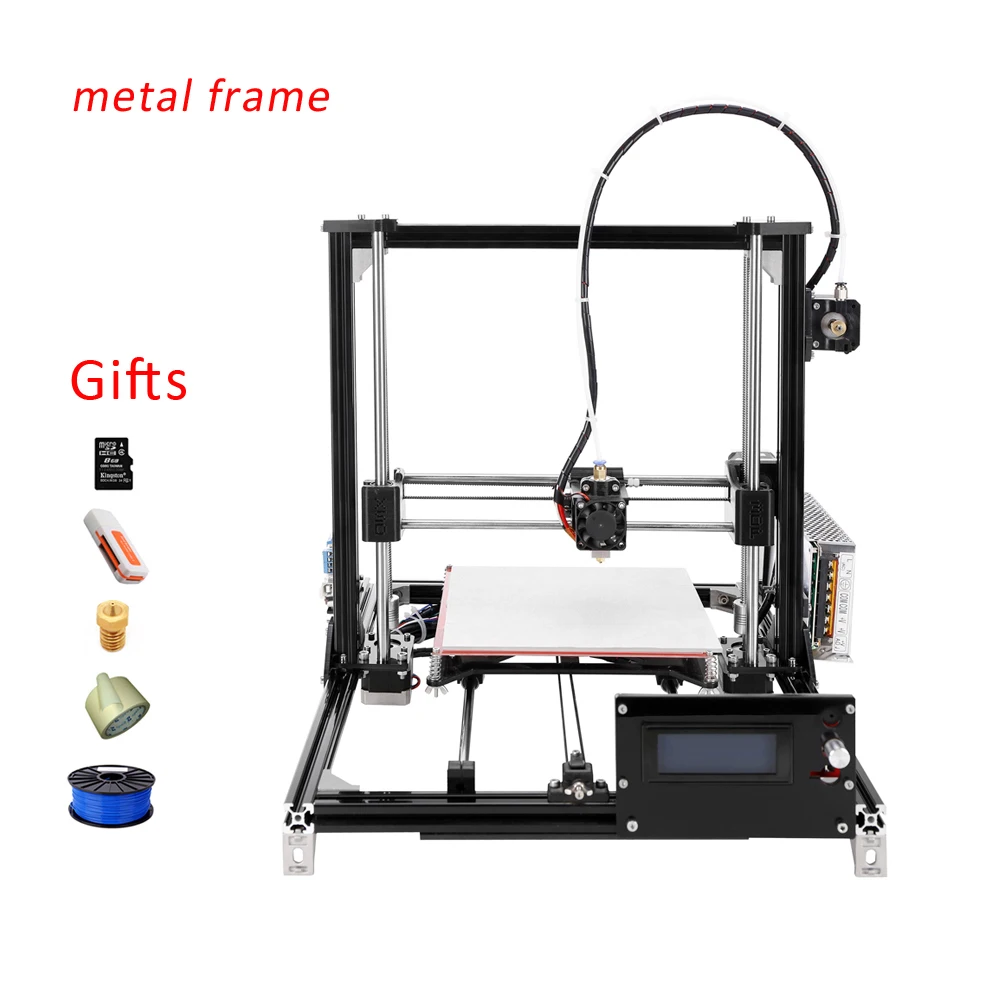 Reprap i3 3d Printer LCD Display Diy 3d Printing Kit, High Precision 3d printer With 2 Rolls Filament 2GB SD Card