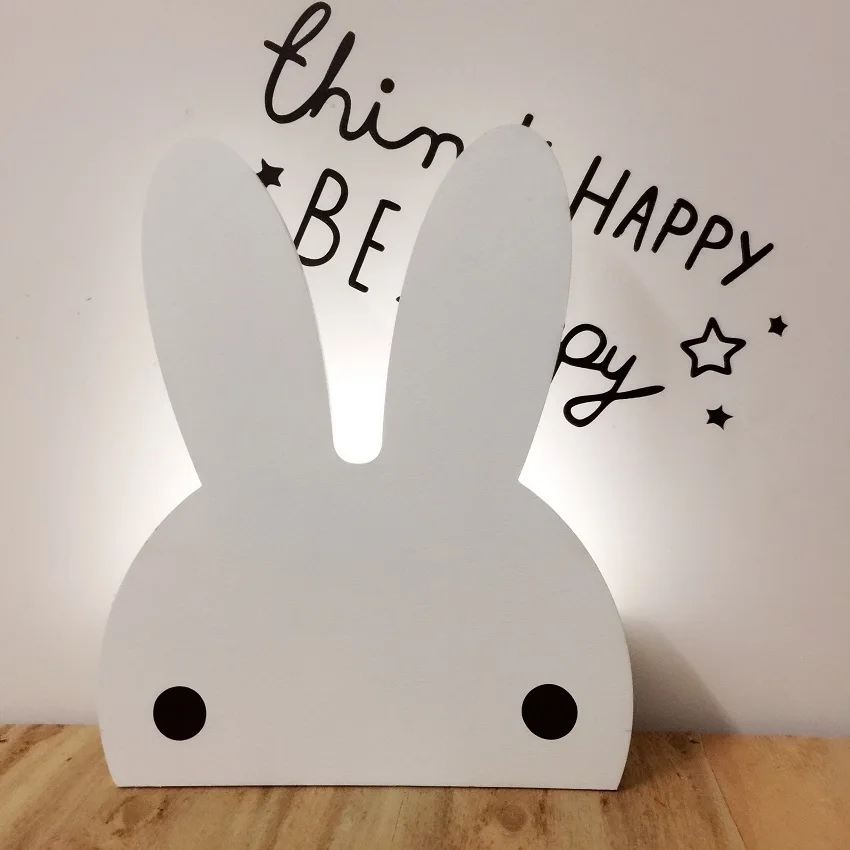 preço Controle remoto sem fio de luz da noite do bebê de madeira decorativo de madeira homem morcego coelho fundo quarto decore presente do bebê luz