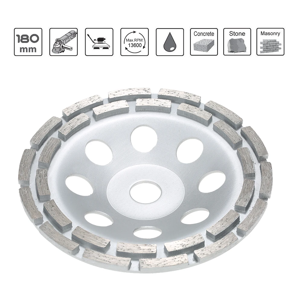 

180mm 7" abrasive tools Diamond 2 Row Segment Grinding Wheel sanding Disc sander Grinder Cup 22mm Hole for Concrete Granite