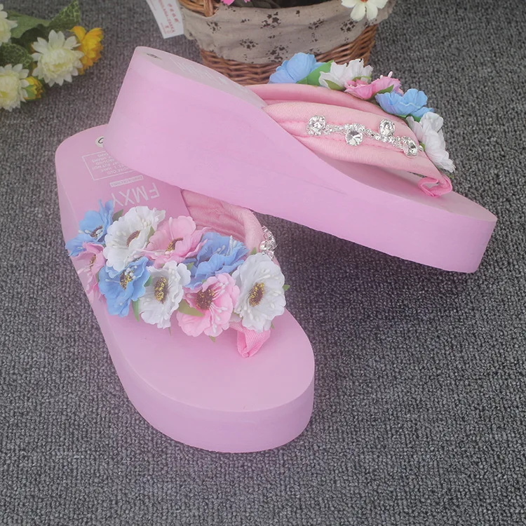 New Diamond Beach Handmade Flip Flops Slippers Beautiful Fashion Cheap Womens Wedges Shoes With High Heel Footwear Online48