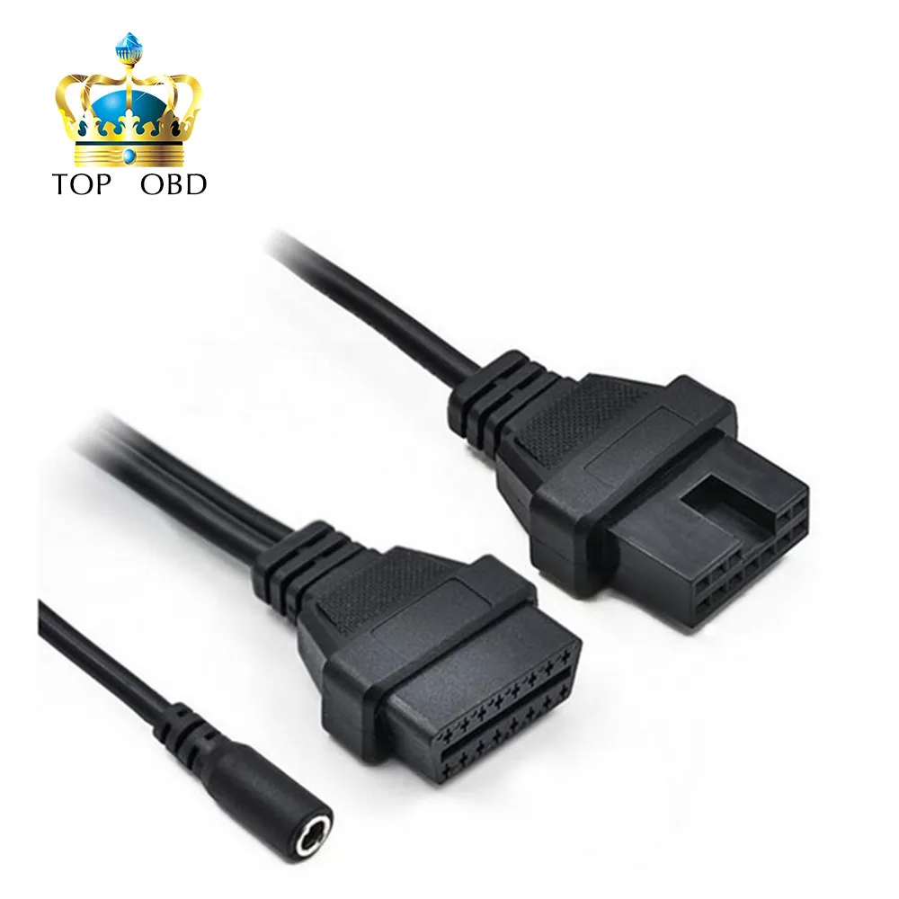 Для 12 Pin до 16 Female OBD 2 Диагностика расширения инструмента OBDII соединительный кабель