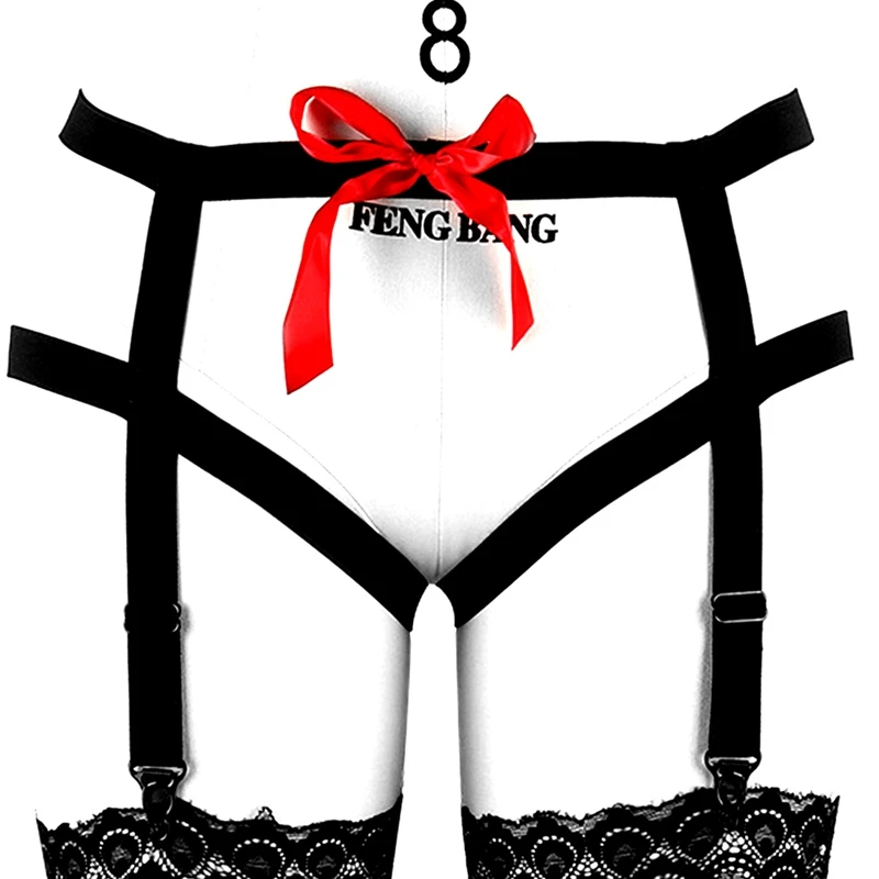 Black High Waist Garter Belts Bondage Thigh Stocking Suspender Belt Elastic Adjust Strappy Body Harness Lingerie for Women Black High Waist Garter Belts Bondage Thigh Stocking Suspender Belt Elastic Adjust Strappy Body Harness Lingerie for Women