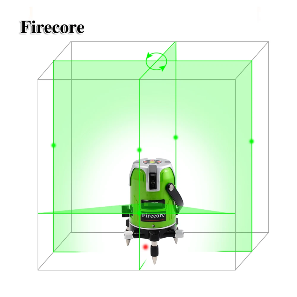 Firecore EK 468GJ 5 Line Green Laser Level 360 Degree Rotary Laser Line Measurement Diagnostic Tool With Lithium Battery-in Laser Levels from Tools on ...