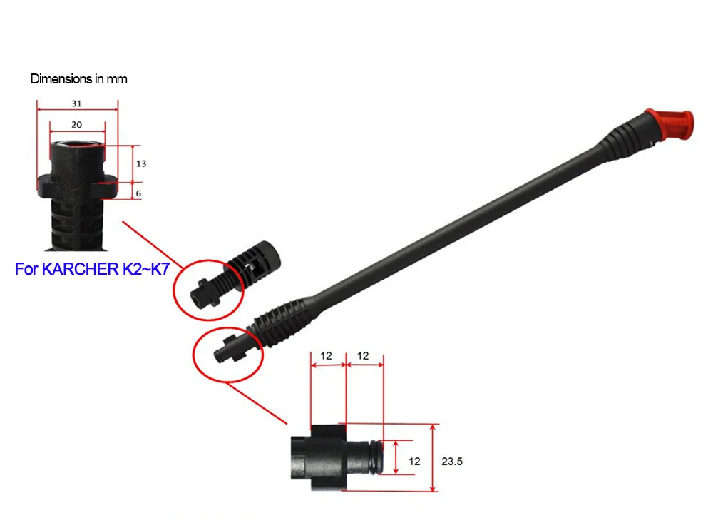 Высокая Давление шайба Wand Гибкая Jet копье палочка сопло для Karcher Давление шайба для под boday Автомойка очистки