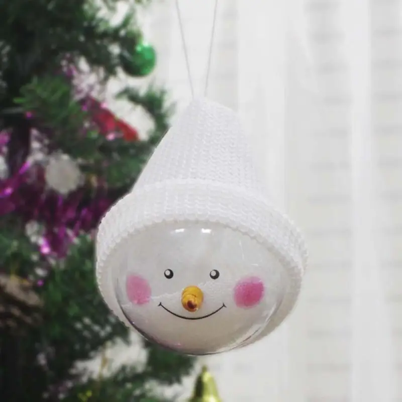 

Christmas Decoration Hanging Ball Baubles Transparent Plastic Christmas Tree Snowman Ornaments Home Decoration