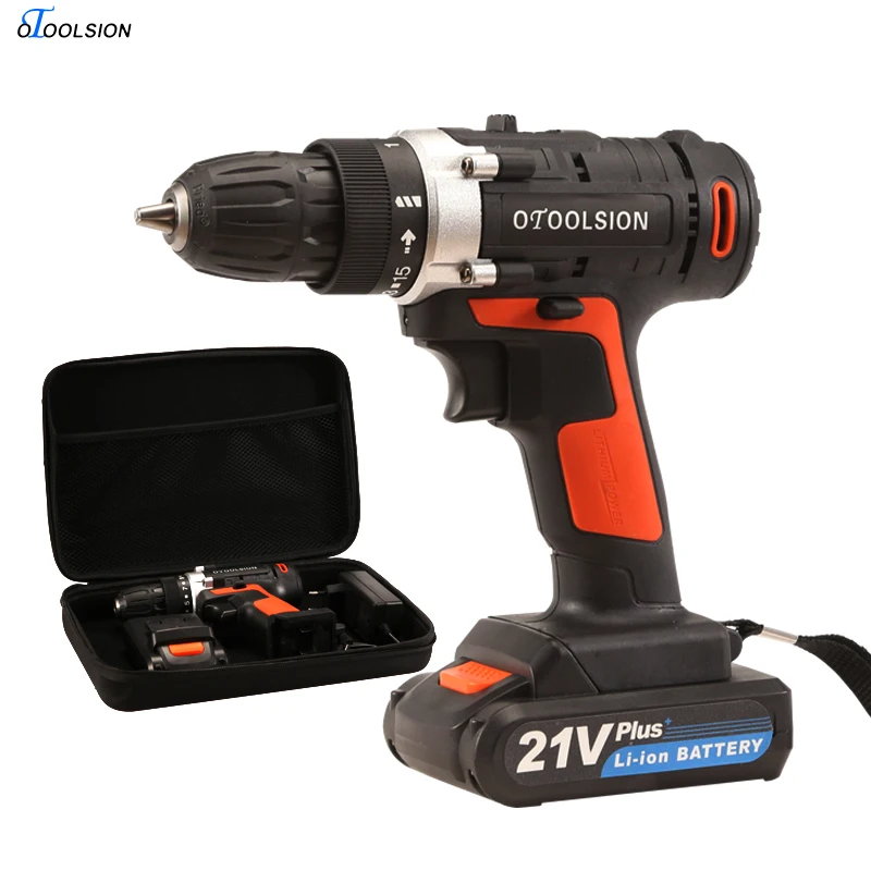 

21V 10mm 1.5 Ah Electric Power Tools Cordless Screwdriver Drill Cordless Drill Multi functional Screwdriver Battery Drill Set