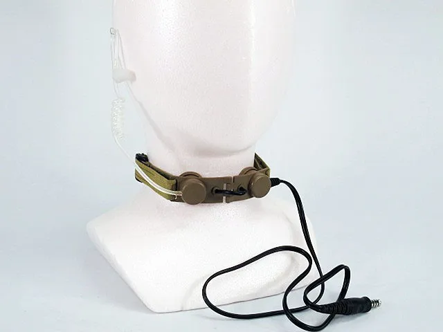 Fone de Ouvido Peças de Rádio Headset com Harness Ajustável e Correia de Pescoço Preto de fg Tactical Headset Throat z Mic 7 Fones de Ouvido tático & Acessórios