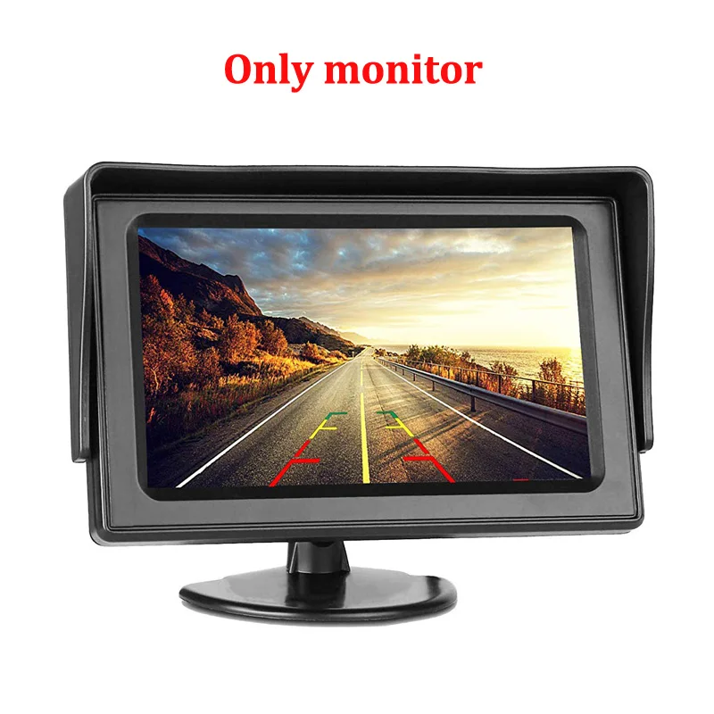 YuanTing Auto Backup Rear View Camera Night Vision Kit with 4.3" TFT LCD Car Monitor Screen Parking Assistance System DC 12V - Color: Monitor