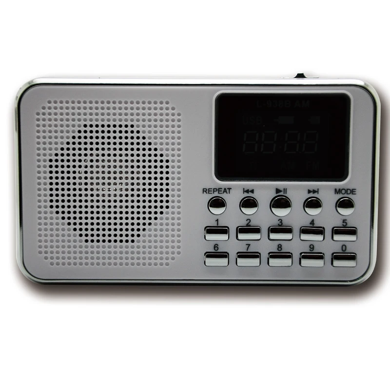 10 шт. L 938BAM Мини Портативный Автосканер FM AM радио с mp3 плеером светодиодный фонарик